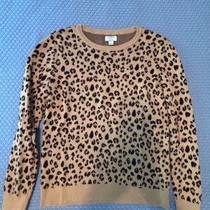 J. Crew Factory Leopard Print Sweater - Tan and Black